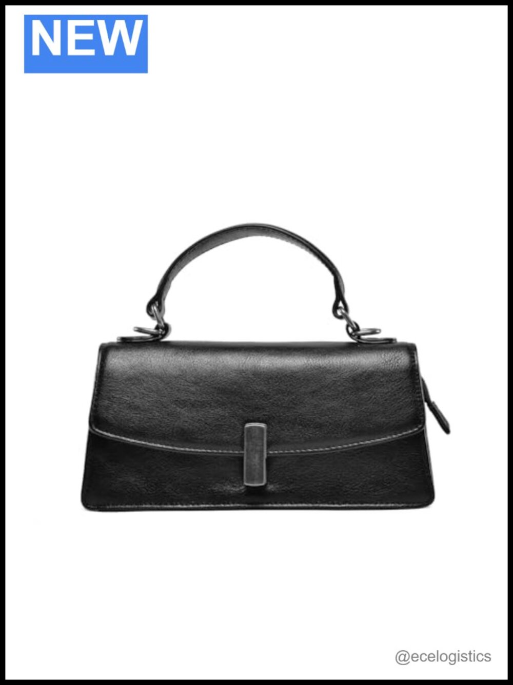 Genuine Leather Women's French Crossbody Bag High-End Stick Lock Handbag